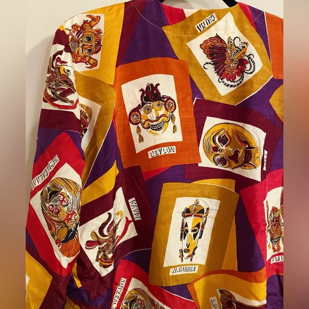 Vintage Retro Maximalist Eclectic Travel Unique Thin Jacket - Picture 4 of 11
